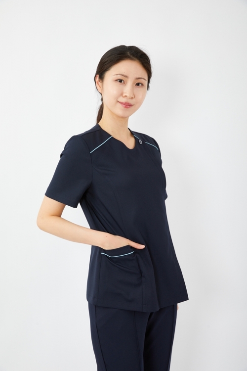 스트링 배색포인트 다크네이비 상의-5961