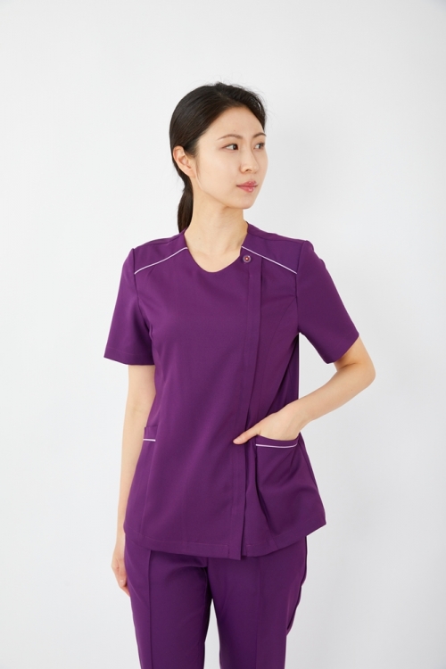 스트링 배색포인트 로열퍼플 상의-5962