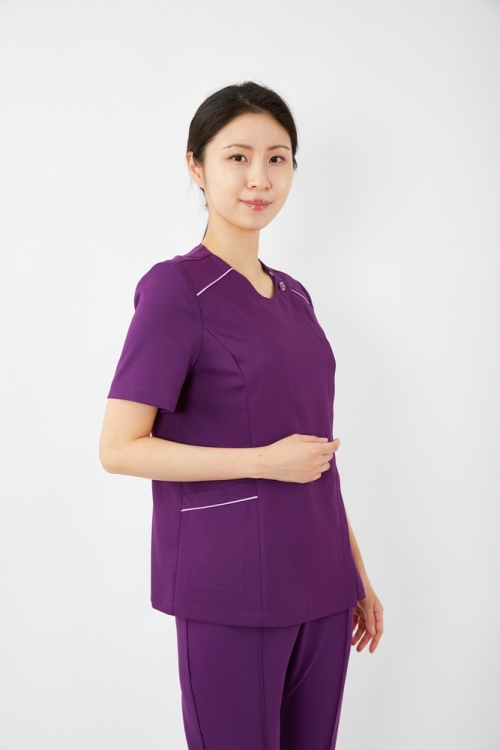 스트링 배색포인트 로열퍼플 상의-5962