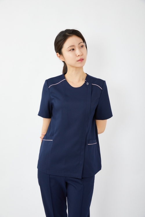 스트링 배색포인트 네이비 상의-5963