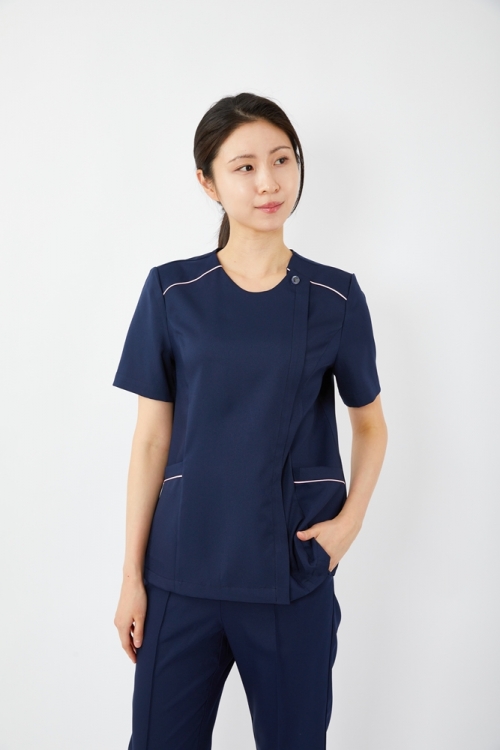 스트링 배색포인트 네이비 상의-5963