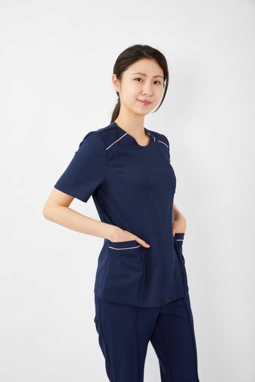 스트링 배색포인트 네이비 상의-5963