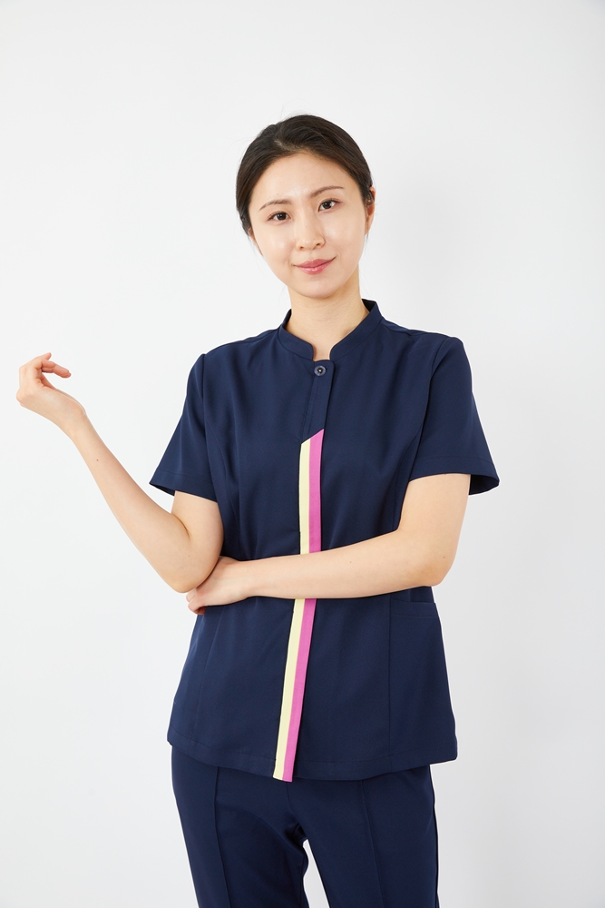 더블배색 네이비 상의-5973