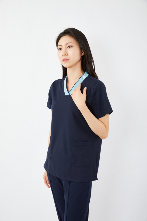 V배색 다크네이비 상의-5911