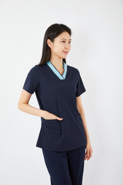 V배색 다크네이비 상의-5911