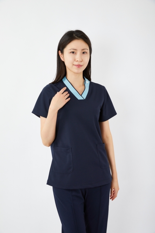 V배색 다크네이비 상의-5911