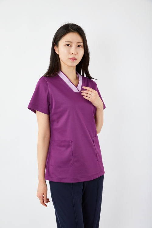 V배색 로열퍼플 상의-5912
