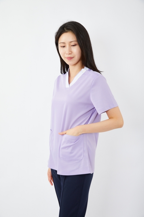 V배색 보라(WH) 상의-5913