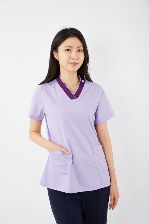 V배색 보라(RP) 상의-5916