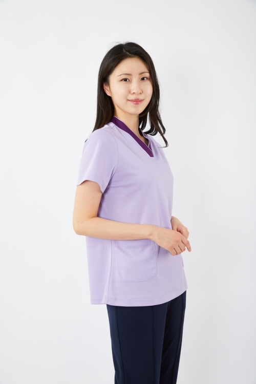 V배색 보라(RP) 상의-5916