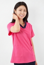 V배색 체리핑크 상의-5914