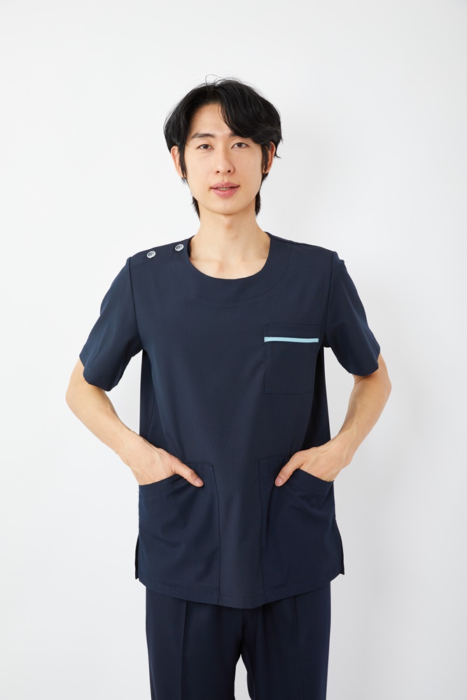 라운드 포인트 다크네이비 상의-5691