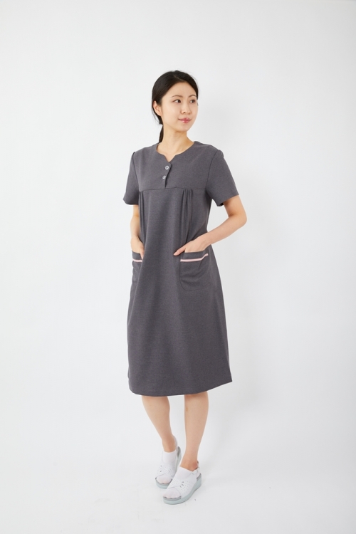 임부복 미니브이넥 멜란지그레이-2263