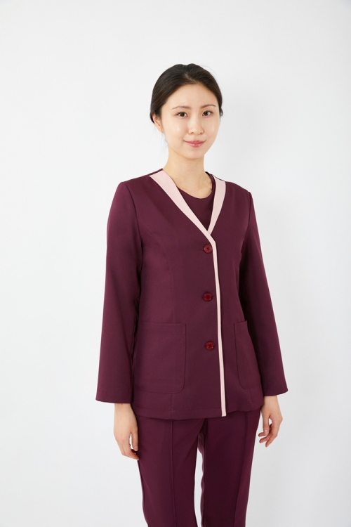 라인 자켓 와인-5353