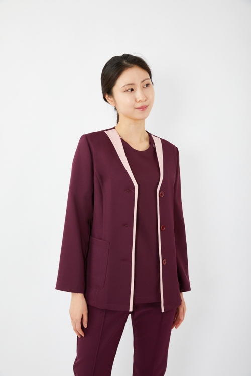 라인 자켓 와인-5353