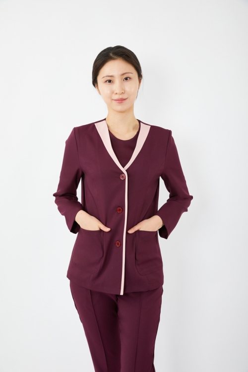 라인 자켓 와인-5353