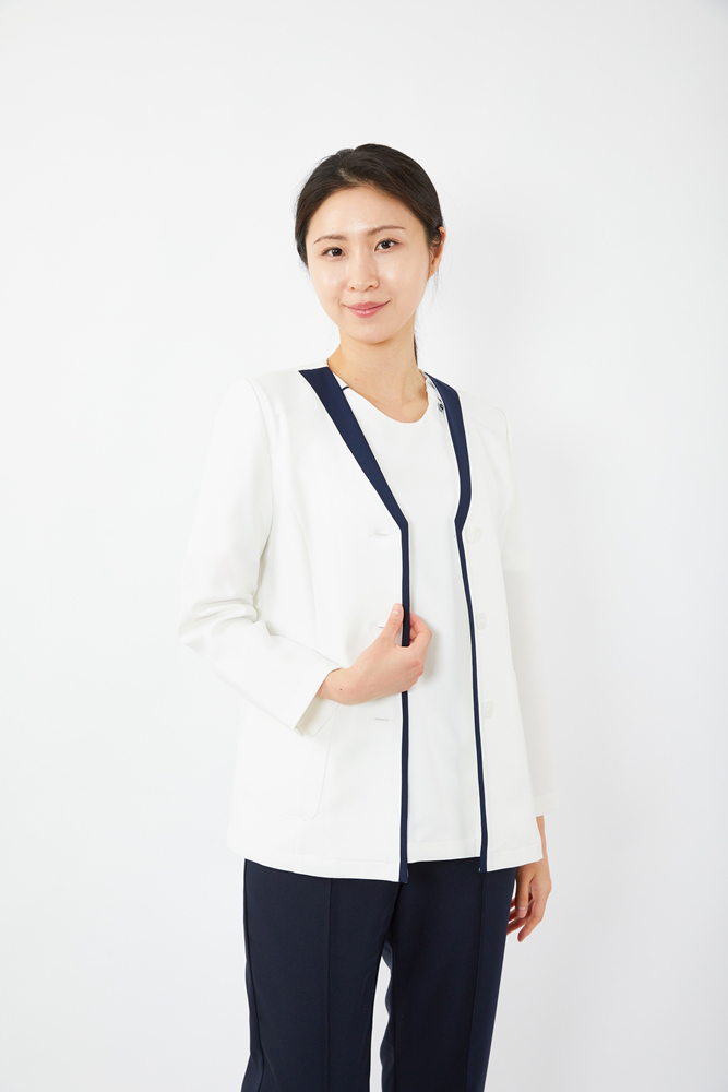 라인 자켓 화이트-5355