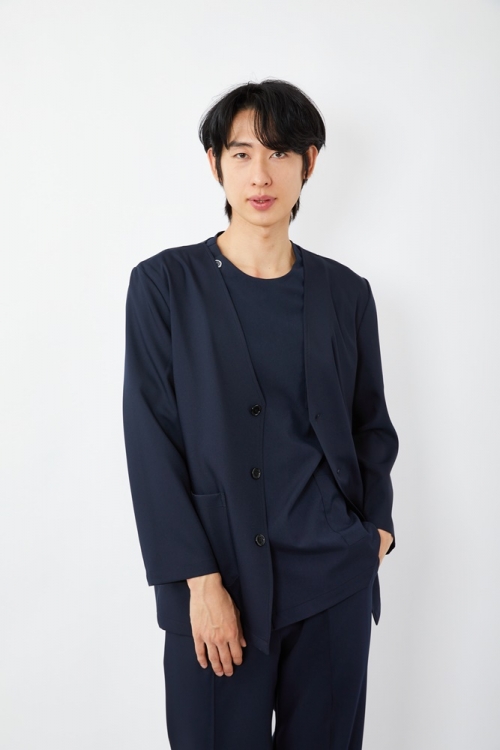 심플 덧가운 가디건 네이비-5387