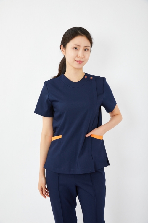 주머니배색 네이비 상의-1974