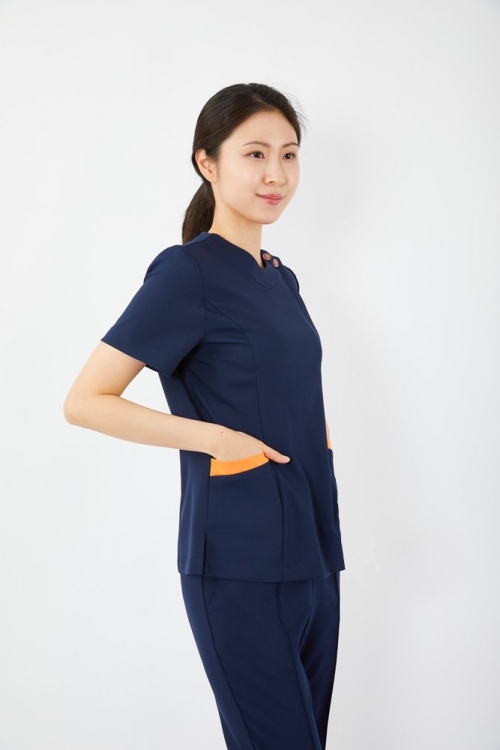 주머니배색 네이비 상의-1974