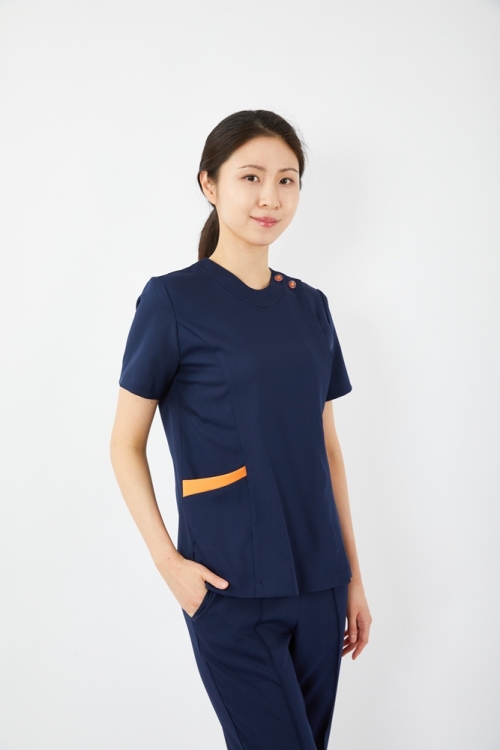 주머니배색 네이비 상의-1974