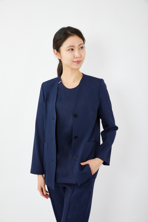 심플 가디건 자켓 네이비-5372