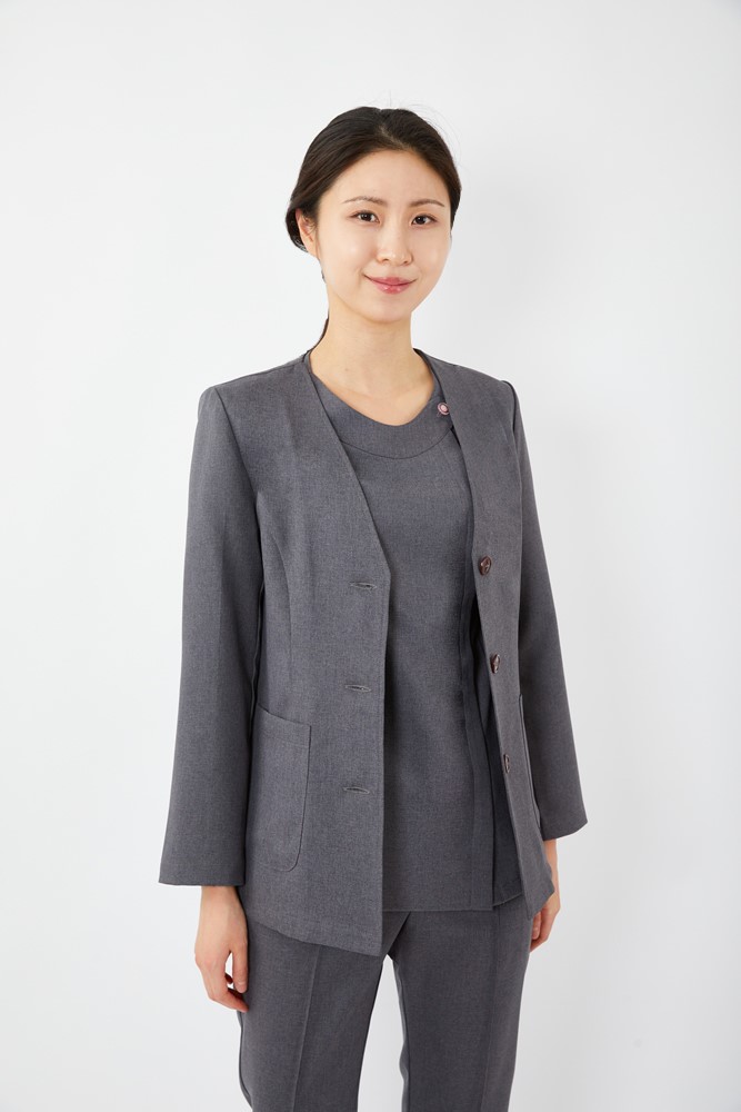 심플 가디건 자켓 멜란지그레이-5374