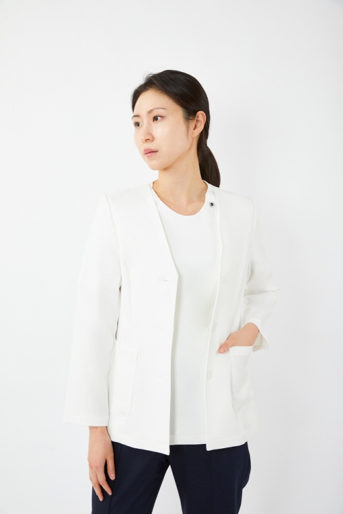 심플 가디건 자켓 화이트-5375