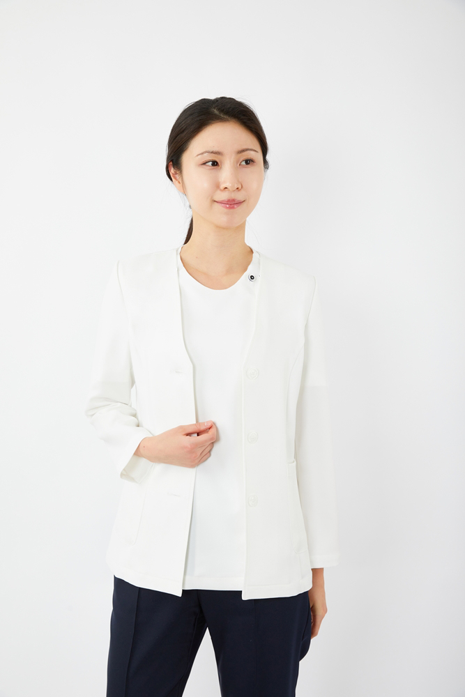 심플 가디건 자켓 화이트-5375