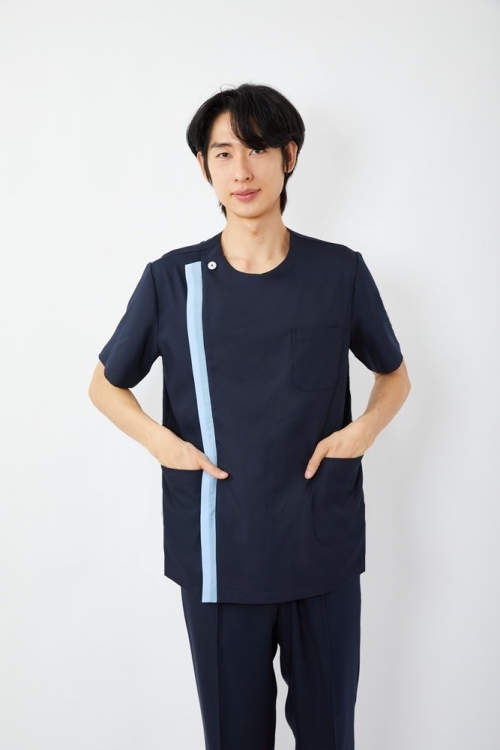 더블배색 다크네이비 상의-5694