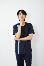 더블배색 다크네이비 상의-5694