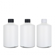 HDPE 용기 500ML/ 0.5L 환(TR) 용기 막캡 - 반투명 백색/ 28파이 [110개입]