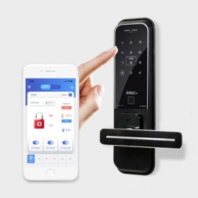 스마트 WiFi 도어락 지문형 주키 - 라맥스 IoT 무타공 인식 원격 M-750IFW