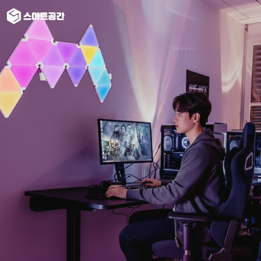 스마트공간 IoT 팝라이트 - LED 모듈형 DIY 조명 패널 키트 라이트 붙이는 리프