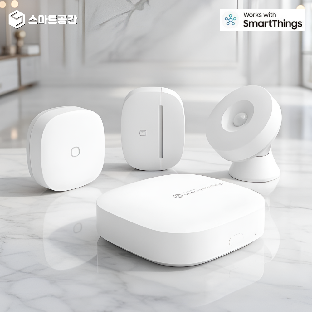 SmartThings 스마트싱스 스타터킷 V4 - 도어 동작 버튼 온도센서 허브 홈패키지
