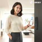 스마트공간 IoT 무타공 오토락 도어락 - WiFi 현관 원격제어 번호 카드 지문 잇소키