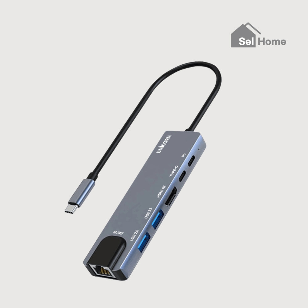 셀홈 6IN1 USB 멀티허브 TCH-L50 - 멀티포트 HDMI LAN포트 PD C타입