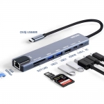 셀홈 8IN1 USB 멀티허브 TCH-L60 - HDMI LAN PD C타입 TF SD슬롯