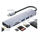 셀홈 6IN1 USB 멀티허브 TCH-P30 - HDMI 4K PD TF SD슬롯 멀티포트