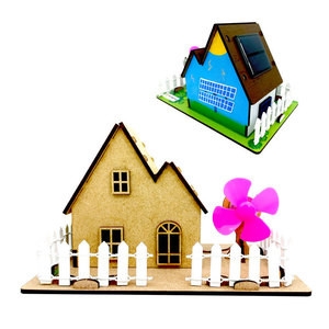 DIY 친환경 주택 만들기 - 태양광 하우스 판 초등 학생용 교구 조립 색칠 환경 교육
