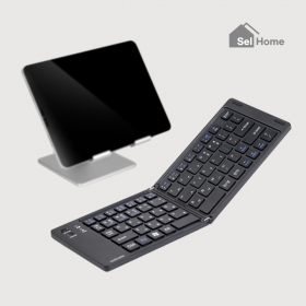 셀홈 무선 접이식 블루투스 키보드 - 멀티페어링 휴대용 C타입 태블릿 노트북 스마트폰 블랙