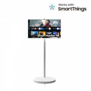 삼탠바이미 M8 32인치 화이트 스마트 모니터 이동식 IPTV 스탠드