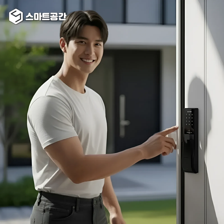 스마트공간 IoT 무타공 푸시풀 도어락 - 무인 고시원 숙박 공간대여 임대업 펜션 잇소키