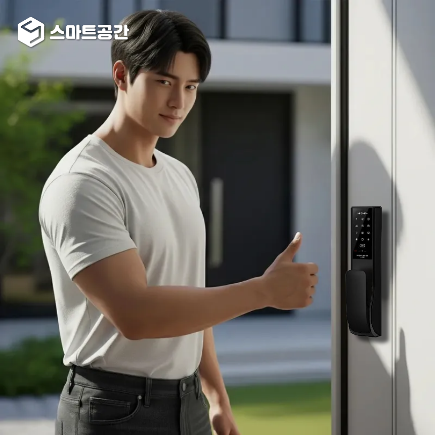 스마트공간 IoT 무타공 푸시풀 도어락 - 무인 고시원 숙박 공간대여 임대업 펜션 잇소키