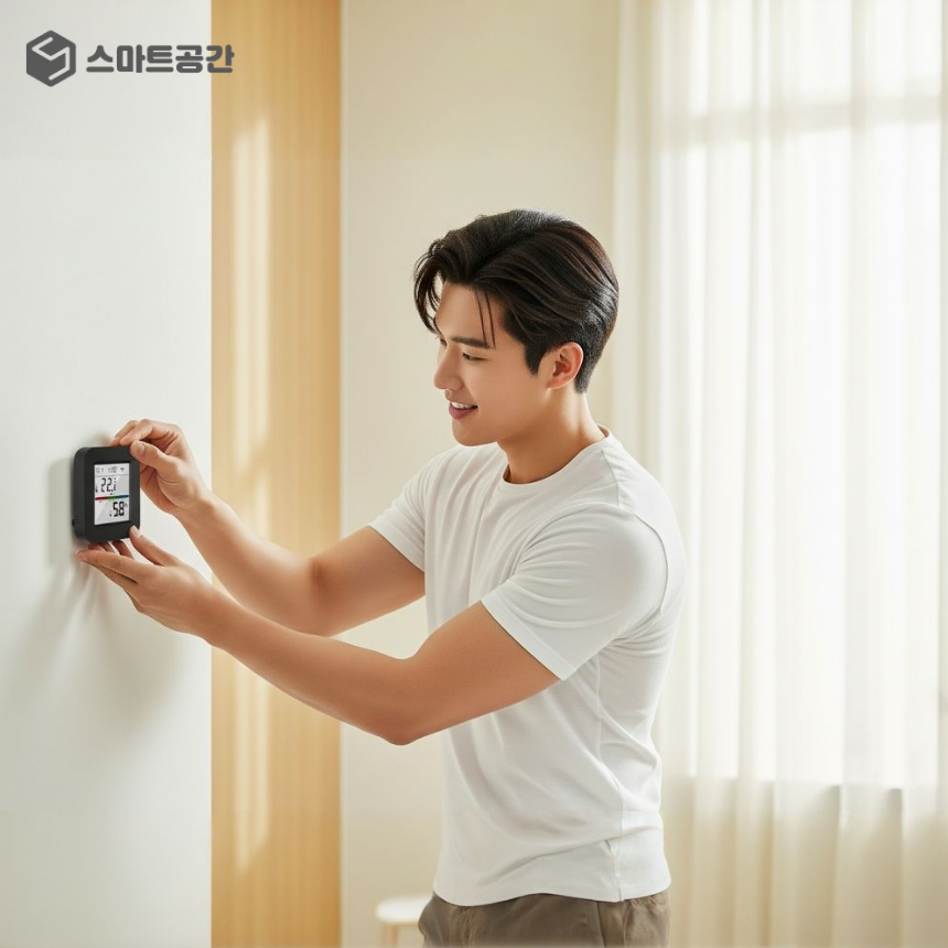 스마트공간 IoT LCD 에어컨제어기 - 26년형 냉난방 온습도 원격제어 WiFi 리모컨