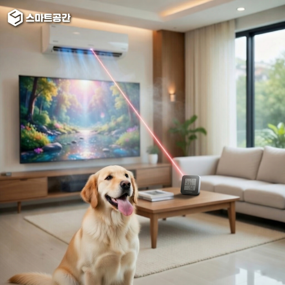 스마트공간 IoT LCD 에어컨제어기 - 26년형 냉난방 온습도 원격제어 WiFi 리모컨