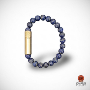 LesFinesLames Punch Bracelet- Gold Lapis Lazuli
