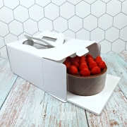 화이트 쉬폰 케이크 상자+받침(5매) 1호,2호,3호