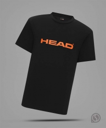 헤드 로고 티셔츠 블랙/오렌지