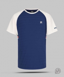 휠라 티셔츠  라운드넥 자카드 반팔티 AO(FS262RS11M001NAY)